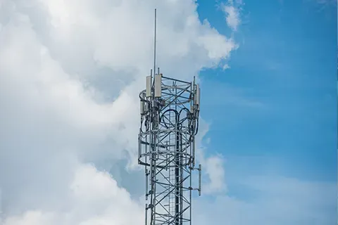 A telecommunications tower against the sky